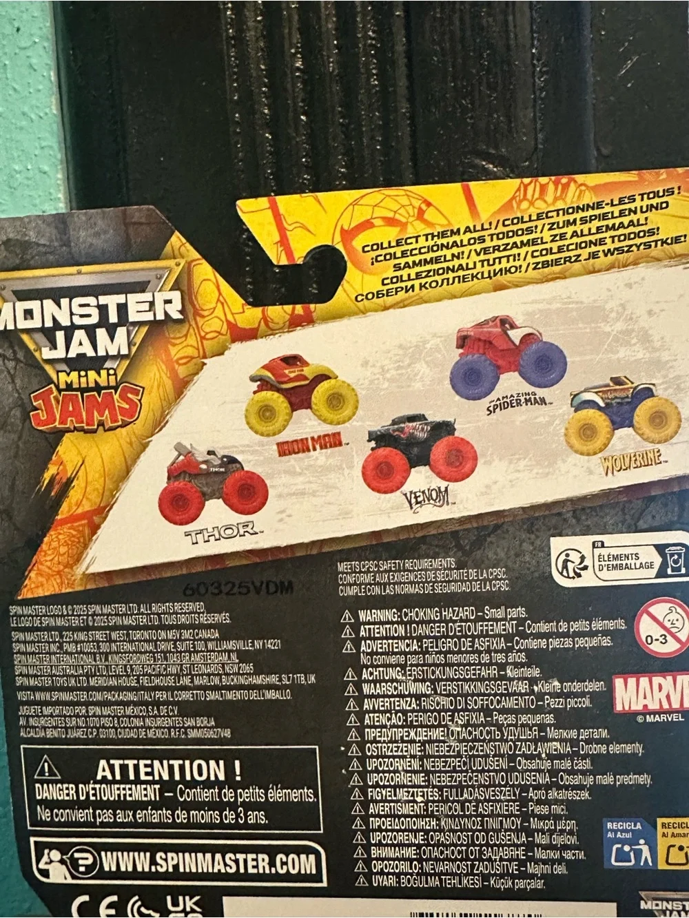 Monster Jam Mini Jams 5-Pack Kids Toy Monster Trucks - Red, Blue, Yellow